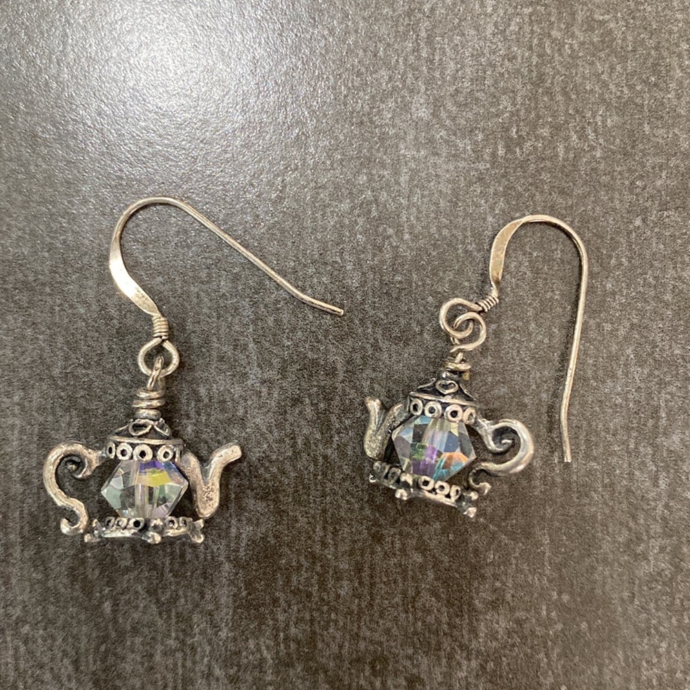 STERLING SILVER TEAPOT EARRINGS
